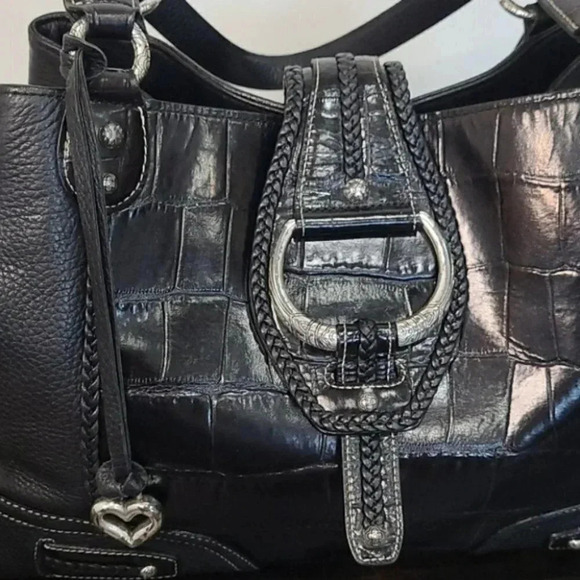 Brighton Moc Croc Pebbled Leather Embossed… - Picture 3 of 16